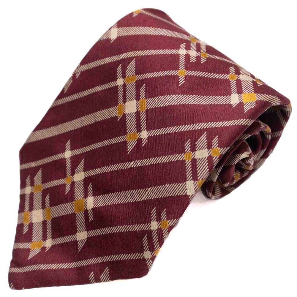 The Men's Store Vintage Retro Burgundy Silk Wool Blend 60's 70's Necktie